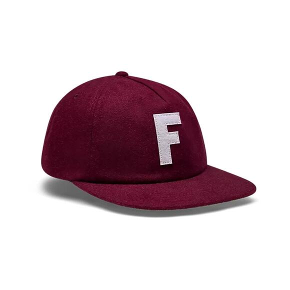 NWT Fox Racing Big F Wool Snapback Hat Burgundy Moto-Live Adjustable OSFM - Picture 1 of 2